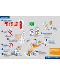 Plakat "Brandschutz/Verhalten im Brandfall"