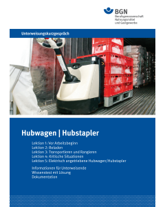 Unterweisungskurzgespräch  "Hubwagen / Hubstapler"