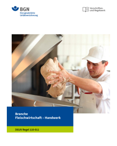 DGUV Regel 110-011 "Branche Fleischwirtschaft - Handwerk"