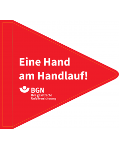Eine Hand am Handlauf!
