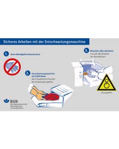 Unterweisungskarte "Sicheres Arbeiten mit der Entschwartungsmaschine"